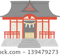 手繪風格的神社插圖 139479273
