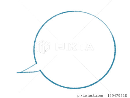A simple, round speech bubble drawn with textured lines. A simple, round speech bubble drawn with textured lines. 139479318