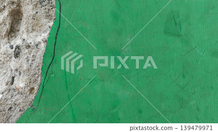 Green Concrete Wall Texture with Cracked Surface Green Concrete Wall Texture with Cracked Surface 139479971