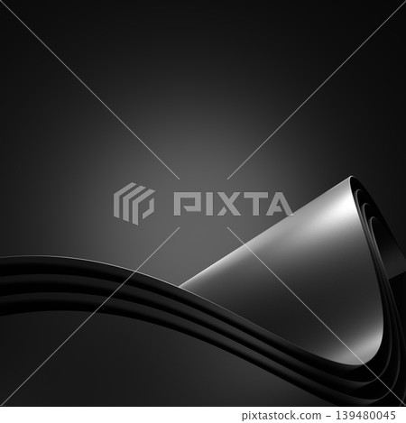 Multi Sheet Of Rolled Black Paper, elegant black paper curves with smooth gradient lighting, sophisticated background for luxury brand advertising, artistic and cultural documentary. Multi Sheet Of Rolled Black Paper, elegant black paper curves with smooth gradient lighting, sophisticated background for luxury brand advertising, artistic and cultural documentary. 139480045