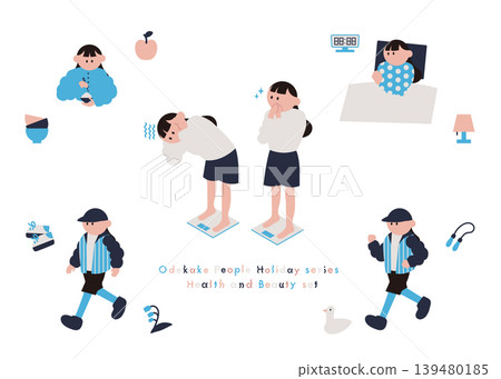 一組關於女性管理自身健康的插圖和圖示。 一組關於女性管理自身健康的插圖和圖示。 139480185