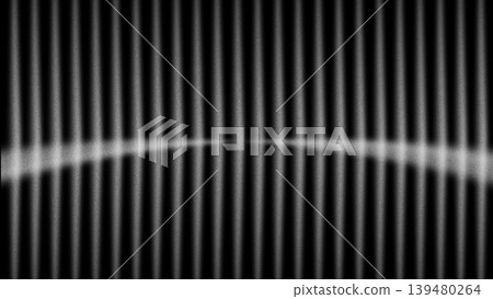 Abstract audiovisuals featuring white vertical light bars and horizontal arcs against a black background. Abstract audiovisuals featuring white vertical light bars and horizontal arcs against a black background. 139480264