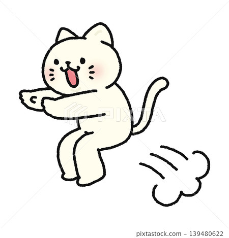 A cute cat that jumps just a little 139480622