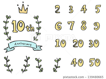 Hand-painted frame set - Anniversary, Celebration, Crown, Commemoration Hand-painted frame set - Anniversary, Celebration, Crown, Commemoration 139480665