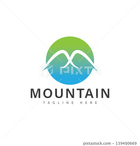 mountain with m design logo template mountain with m design logo template 139480669
