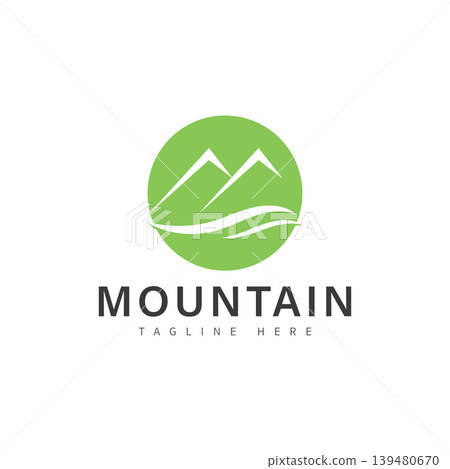 mountain with m design logo template mountain with m design logo template 139480670