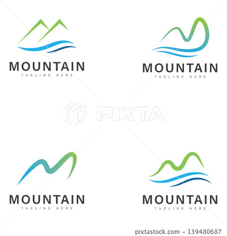 mountain with m design logo template mountain with m design logo template 139480687