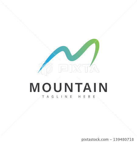 mountain with m design logo template mountain with m design logo template 139480718