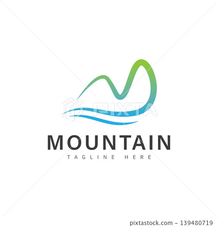 mountain with m design logo template mountain with m design logo template 139480719