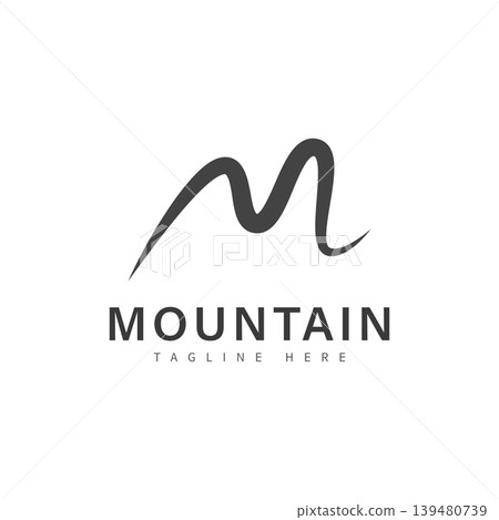 mountain with m design logo template mountain with m design logo template 139480739