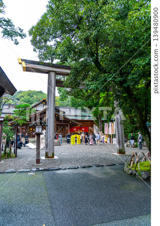 [Mie Prefecture] Sarutahiko Shrine in Ise, with its impressive and dignified main hall. 139480900