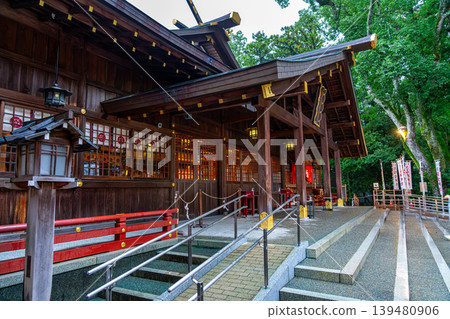 [Mie Prefecture] Sarutahiko Shrine in Ise, with its impressive and dignified main hall. 139480906