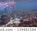 beautiful coral at blue sea with waves and blue sky, Gorontalo, Indonesia 139481584