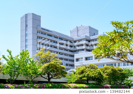 Exterior view of Kyushu Medical Center, Fukuoka City, in the morning. 139482144