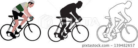 sporting activity symbol of cyclist in the race- sporting activity symbol of cyclist in the race- 139482657