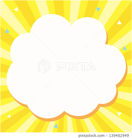 蓬鬆的邊框和旭日背景 - 黃色 蓬鬆的邊框和旭日背景 - 黃色 139482949