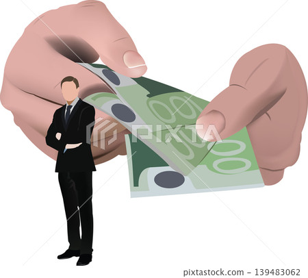 hands counting money behind distinguished man man hands counting money behind distinguished man man 139483062