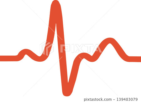 Red electrocardiogram line showing heartbeat pulse rate 139483079