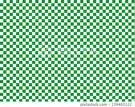 A cute and pop seamless background material featuring a small white, green, and light blue gingham check pattern. 139483122
