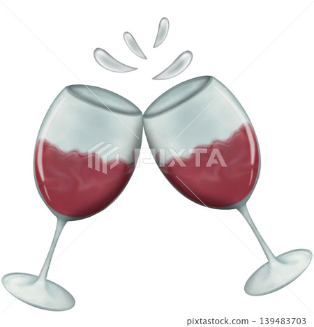 Set of watercolor Glasses and bottle of Wine with red wine. Red wine in a glass.Cute artistic watercolor illustration decoration, menu cover for wine bar, invitation, design template. Wine party conce Set of watercolor Glasses and bottle of Wine with red wine. Red wine in a glass.Cute artistic watercolor illustration decoration, menu cover for wine bar, invitation, design template. Wine party conce 139483703