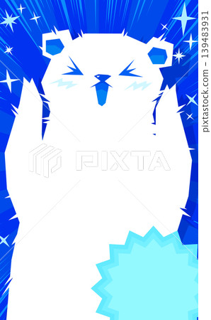 A template for cooling goods featuring a polar bear surprised by the coldness - no text - vertical A template for cooling goods featuring a polar bear surprised by the coldness - no text - vertical 139483931