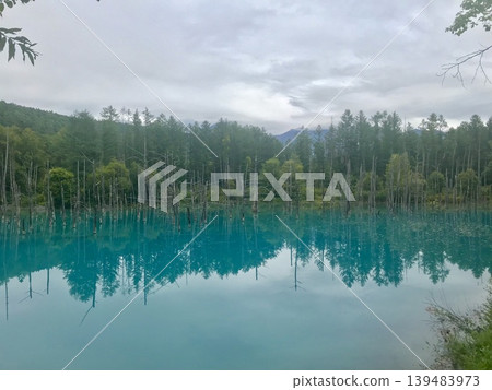 Blue Pond - Calm turquoise water landscape Blue Pond - Calm turquoise water landscape 139483973