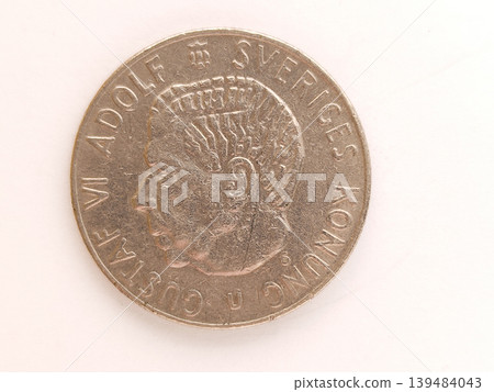 Swedish 1 Krona Coin - King Gustaf VI Adolf Obverse Swedish 1 Krona Coin - King Gustaf VI Adolf Obverse 139484043