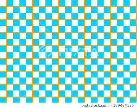 White x light blue x orange gingham check pattern (medium size) - a cute and pop seamless background material. White x light blue x orange gingham check pattern (medium size) - a cute and pop seamless background material. 139484156