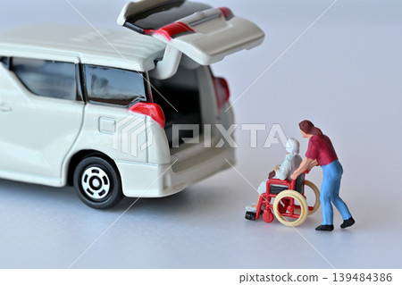 Welfare vehicles and wheelchairs: Caregiving image Welfare vehicles and wheelchairs: Caregiving image 139484386