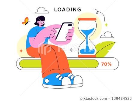 Loading Vector Illustration Featuring Progress Bar Buffering Process Mobile App Upload Status and Digital Waiting Design Loading Vector Illustration Featuring Progress Bar Buffering Process Mobile App Upload Status and Digital Waiting Design 139484523