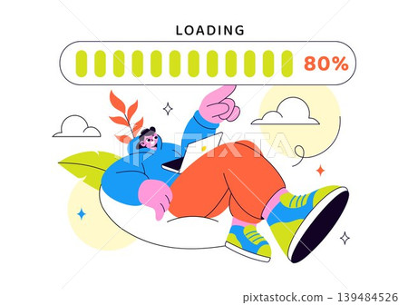 Loading Vector Illustration Featuring Progress Bar Buffering Process Mobile App Upload Status and Digital Waiting Design Loading Vector Illustration Featuring Progress Bar Buffering Process Mobile App Upload Status and Digital Waiting Design 139484526