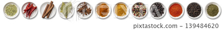 Various spices on a white plate Various spices on a white plate 139484620