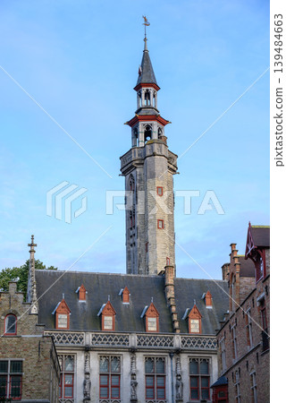 Historical Old Town and UNESCO World Culture Heritage site of Bruges in West Flanders, Belgium 139484663