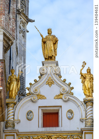 Historical Old Town and UNESCO World Culture Heritage site of Bruges in West Flanders, Belgium 139484681