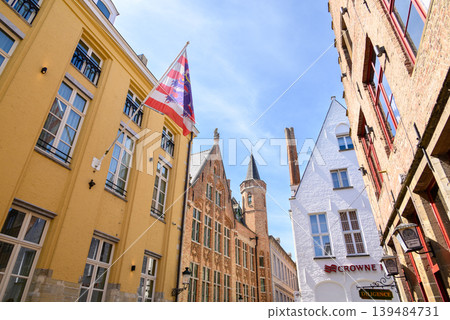 Historical Old Town and UNESCO World Culture Heritage site of Bruges in West Flanders, Belgium 139484731