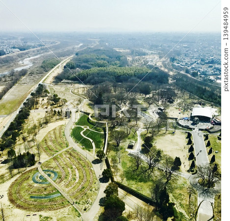 Aerial view of a large urban park Aerial view of a large urban park 139484959