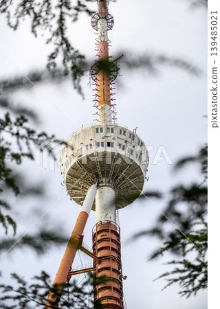 Tbilisi TV broadcasting communications tower located in Mtatsminda Park above Tbilisi, capital of Georgia Tbilisi TV broadcasting communications tower located in Mtatsminda Park above Tbilisi, capital of Georgia 139485021