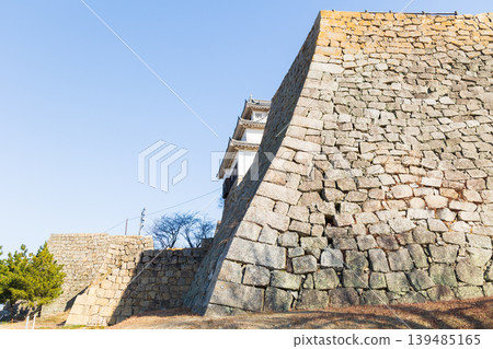 Marugame Castle, one of Japan's Top 100 Castles, in Marugame City, Kagawa Prefecture, in winter. Marugame Castle, one of Japan's Top 100 Castles, in Marugame City, Kagawa Prefecture, in winter. 139485165