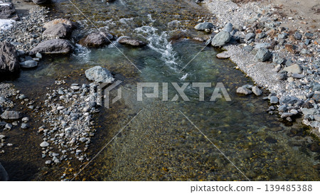 長野縣白馬村,一條水質清澈見底的山澗溪流 長野縣白馬村,一條水質清澈見底的山澗溪流 139485388