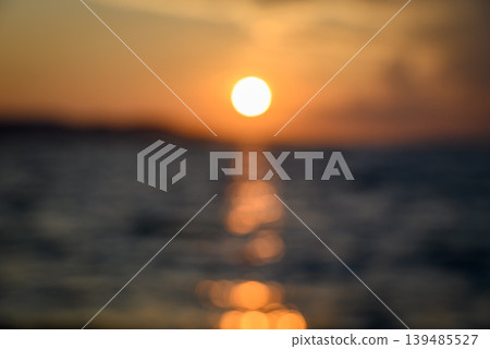 Soft Focus Ocean Sunset with Golden Sun Reflection Soft Focus Ocean Sunset with Golden Sun Reflection 139485527