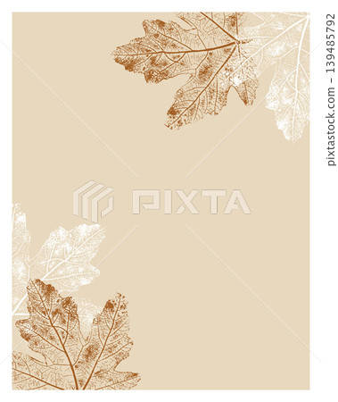 Grapevine skeleton leaf stamp frame on beige background for wine labels, organic vineyard branding and rustic autumn wedding stationery Grapevine skeleton leaf stamp frame on beige background for wine labels, organic vineyard branding and rustic autumn wedding stationery 139485792