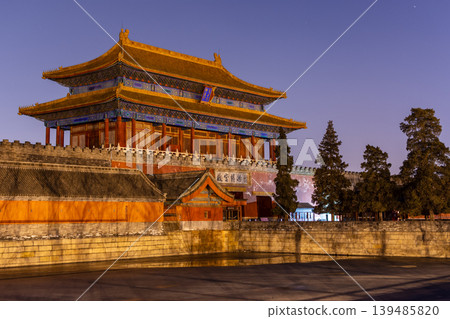 Night view of the North exit gate of the Forbidden City (Palace Museum) in Beijing, China Night view of the North exit gate of the Forbidden City (Palace Museum) in Beijing, China 139485820