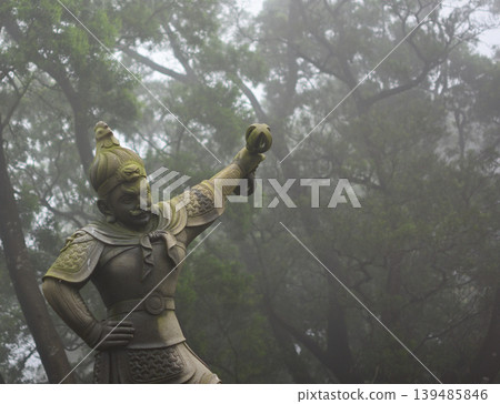 Stone warrior statue on Lantau island in Hong Kong, China 139485846