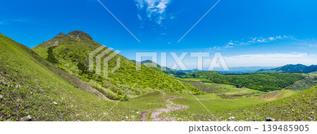 Mount Yufu - A symbolic mountain of Yufuin, with beautiful twin peaks (east and west peaks) also known as "Bungo Fuji". Mount Yufu - A symbolic mountain of Yufuin, with beautiful twin peaks (east and west peaks) also known as "Bungo Fuji". 139485905