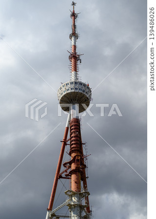 Tbilisi TV broadcasting communications tower in Mtatsminda Park above Tbilisi, capital of Georgia Tbilisi TV broadcasting communications tower in Mtatsminda Park above Tbilisi, capital of Georgia 139486026