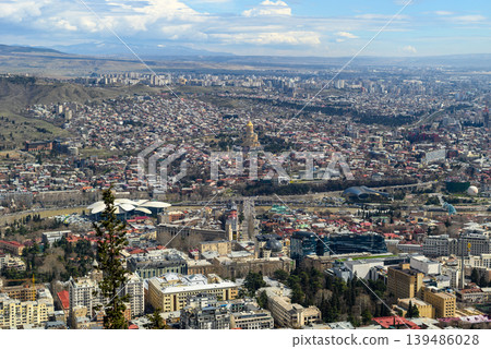 Aerial cityscape view of Tbilisi, the capital of Georgia 139486028