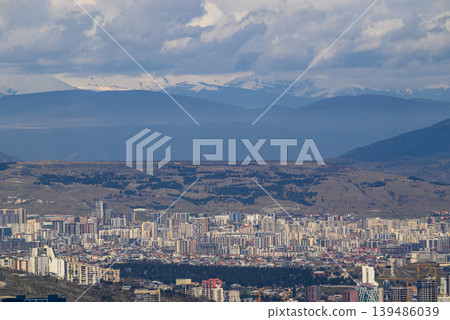 Aerial cityscape view of Tbilisi, the capital of Georgia Aerial cityscape view of Tbilisi, the capital of Georgia 139486039