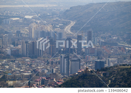 Aerial cityscape view of Tbilisi, the capital of Georgia Aerial cityscape view of Tbilisi, the capital of Georgia 139486042