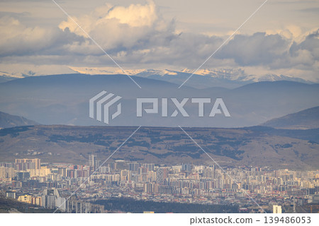 Aerial cityscape view of Tbilisi, the capital of Georgia Aerial cityscape view of Tbilisi, the capital of Georgia 139486053
