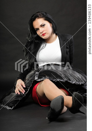 portrait of beautiful young brunette portrait of beautiful young brunette 139486133